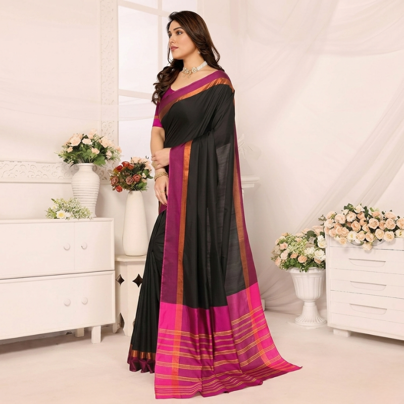 Traditional Kerala Silk Blend Saree - Image 4