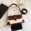 Dual-Tone Classic Shoulder Handbag