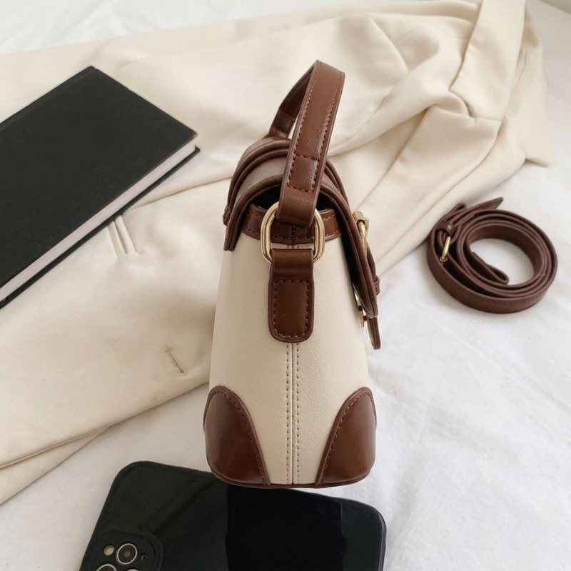 Dual-Tone Classic Shoulder Handbag - Image 2