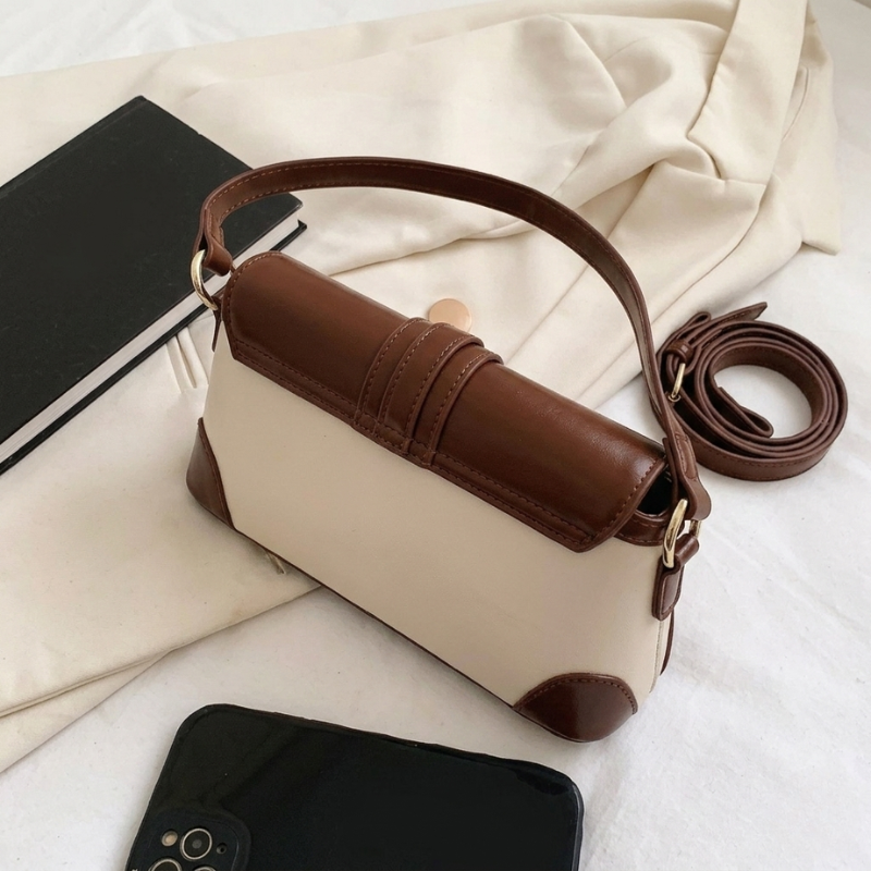 Dual-Tone Classic Shoulder Handbag - Image 3
