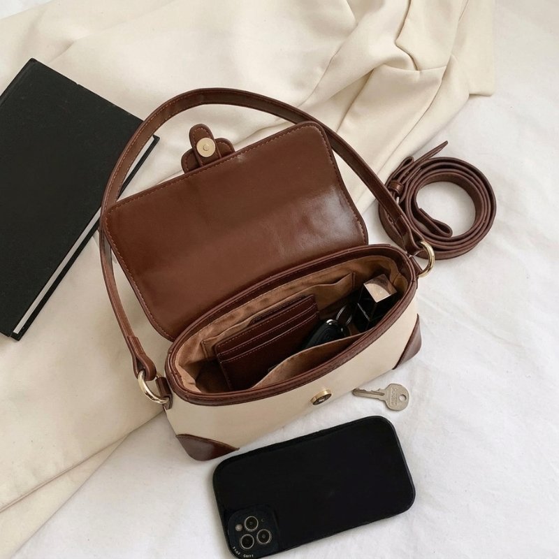 Dual-Tone Classic Shoulder Handbag - Image 4