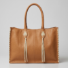 Classic Tan Tassel Tote Bag