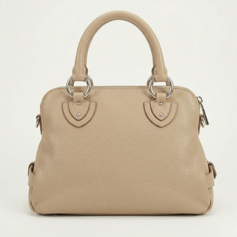 Classic Beige Top Handle Handbag - Image 3