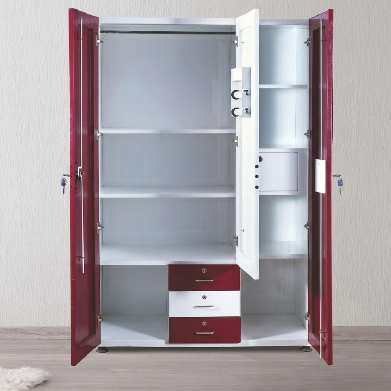 UrbanLux 3 Door Mirror Wardrobe - Image 2