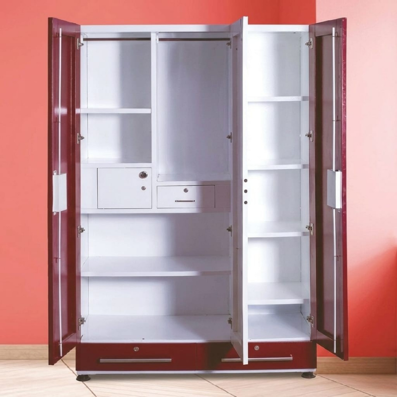 RoyalEdge 3 Door Mirror Wardrobe - Image 2