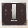 ClassicLux CNC Mirror Wardrobe – Brown Finish