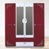 DualTone CNC Mirror Wardrobe – Red & White