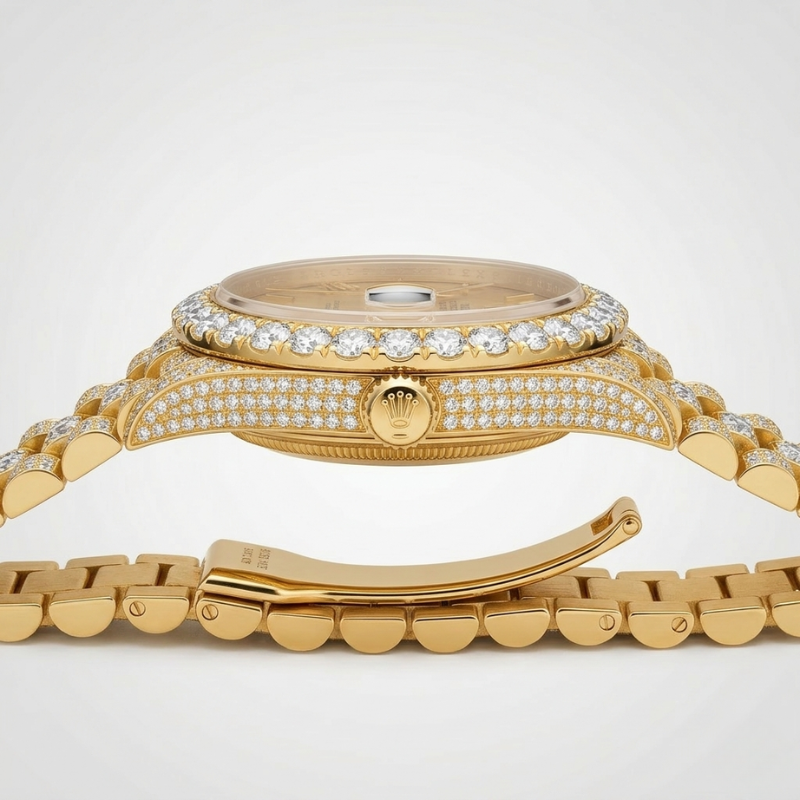 Golden Prestige Diamond Luxury Watch - Image 2