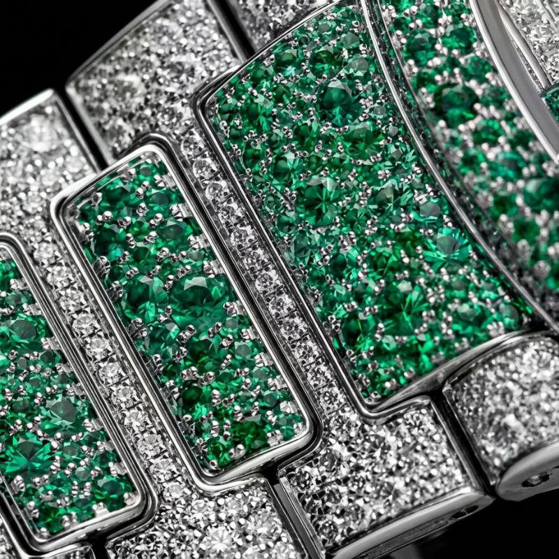Emerald Luxe Diamond Watch - Image 3