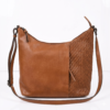 Tan Woven Panel Shoulder Bag