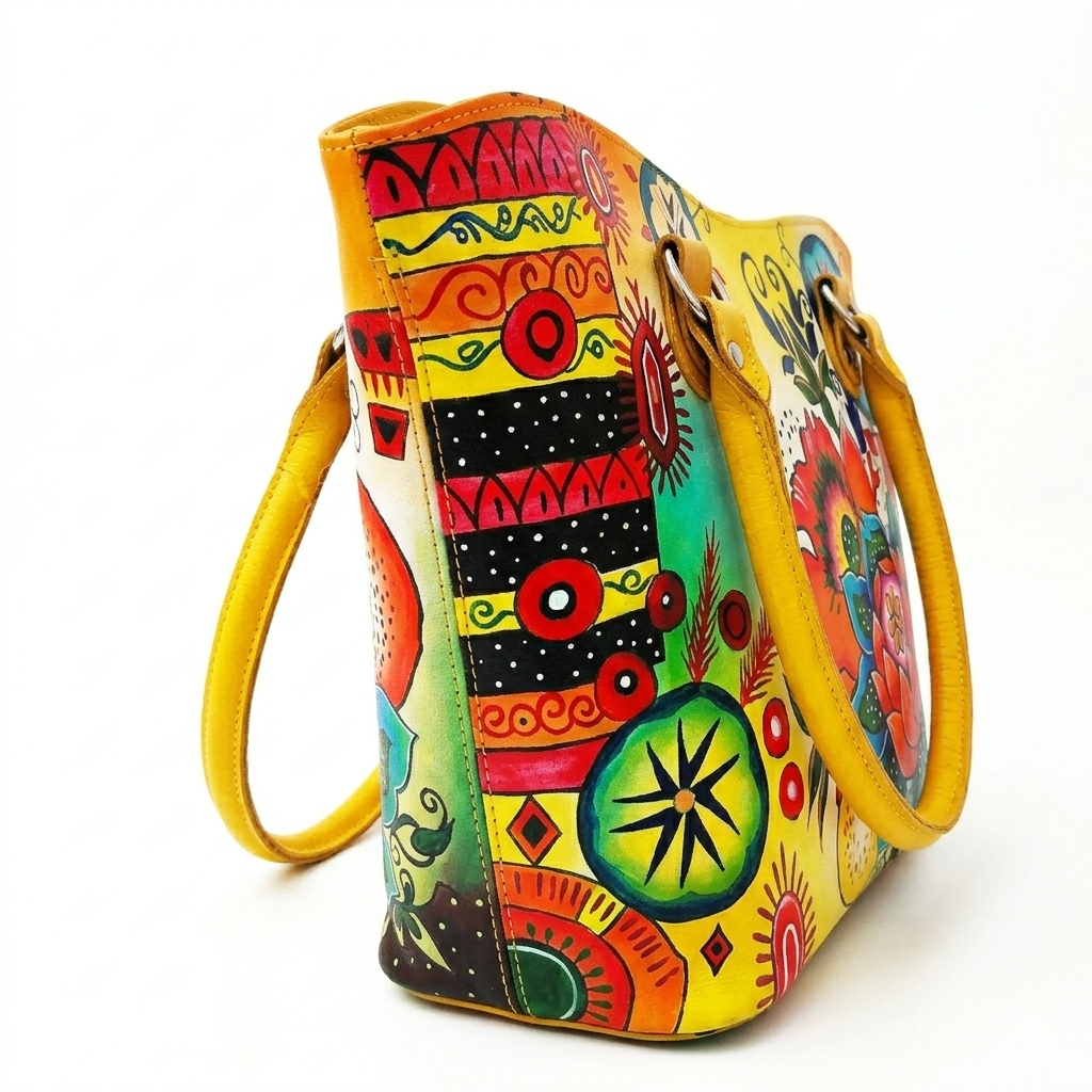 Colorful Floral Printed Tote Bag - Image 2