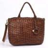 Classic Woven Leather Tote Handbag