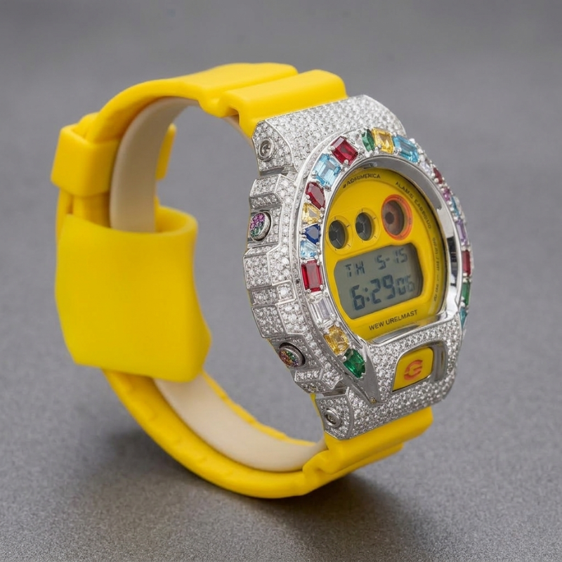 Luxury Diamond Bezel Digital Watch - Image 2