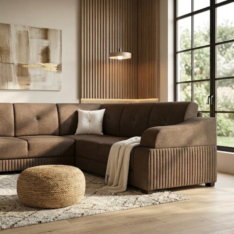 Walnut Luxe L-Shape Sofa - Image 2