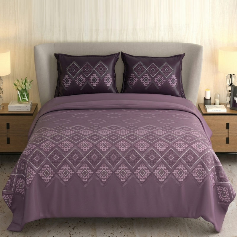 Geometric Printed Bedsheet Set - Image 2