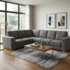 Modern Grey Fabric L-Shape Corner Sofa