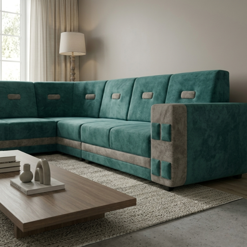 Emerald Edge L-Shape Sofa - Image 2