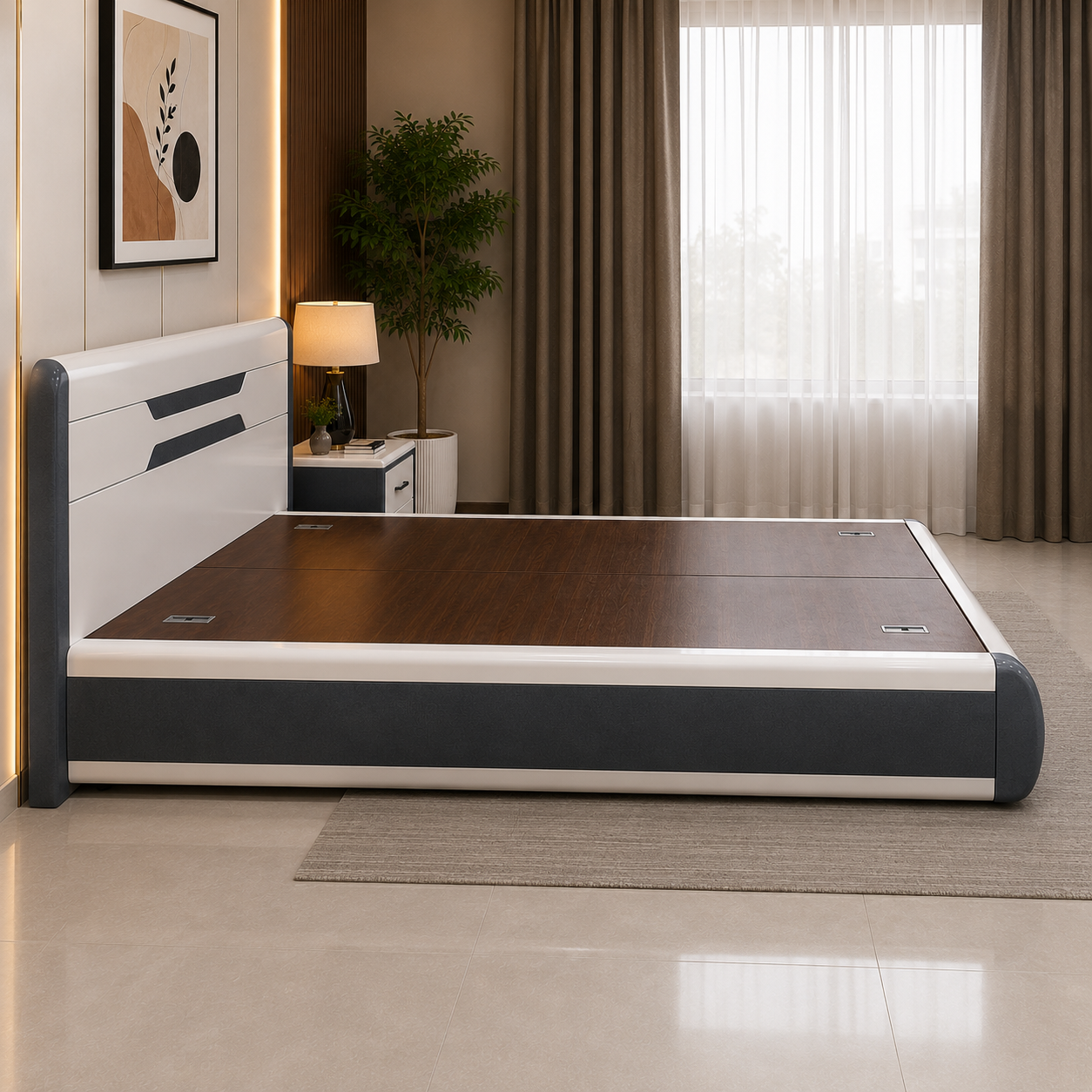 Arctic Curve Storage Bed - Image 3